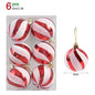 6Pcs/box 6cm Transparent Painting Christmas Ball New Year Xmas Tree Ornaments Decoration for Home 2023 Noel Navidad Gifts