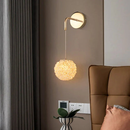 DecorBites™ Crystal Wall Lamp: Gold Metal, G9 Bulb, Adjustable Wire Drop, Elegant Lighting