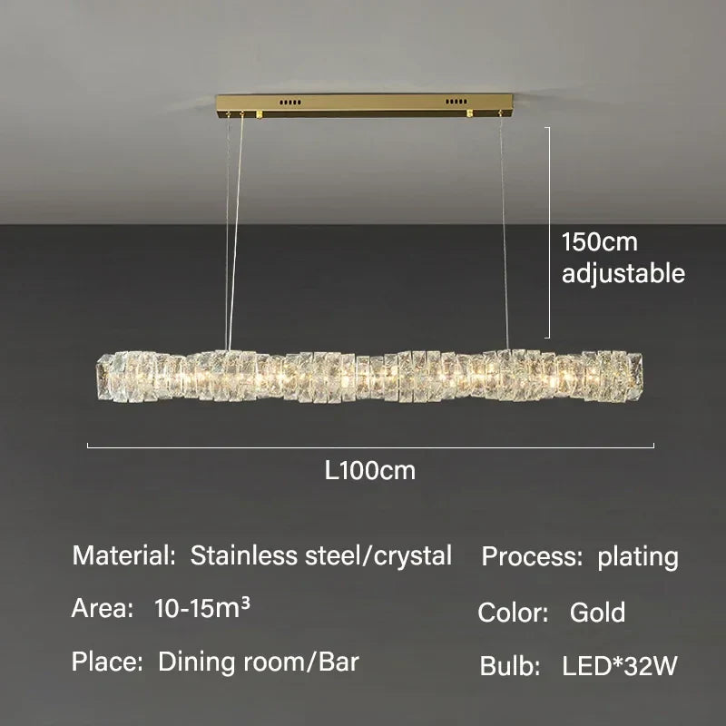 DecorBites™ Elegant LED Crystal Chandelier for Dining Room and Kitchen Lighting