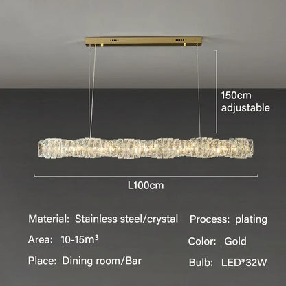 DecorBites™ Elegant LED Crystal Chandelier for Dining Room and Kitchen Lighting
