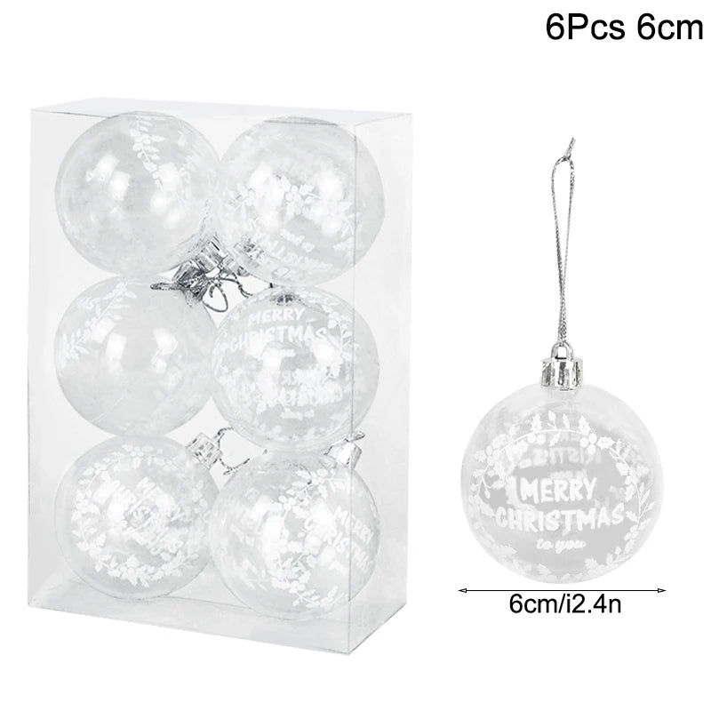 1box Christmas Balls Christmas Tree Ornaments Ball Xmas Hanging Tree Pendants Home Party Decor 2023 New Year Gift Noel Navidad