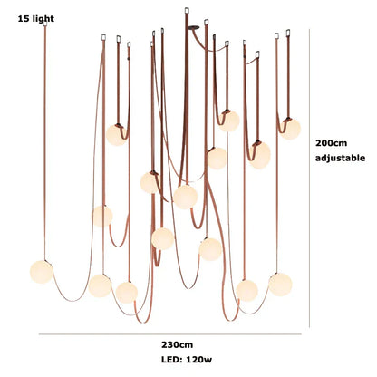 Lámpara colgante de bola de cristal DecorBites™ para salón-comedor tipo loft, iluminación LED