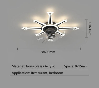 DecorBites™ 2023 Modern Chandelier Ceiling Fan Lights for Living Room Bedroom Upscale Decor