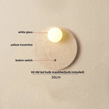 DecorBites™ LED Travertine Wall Light - Natural Yellow Ambiance for Aisle, Study, Porch