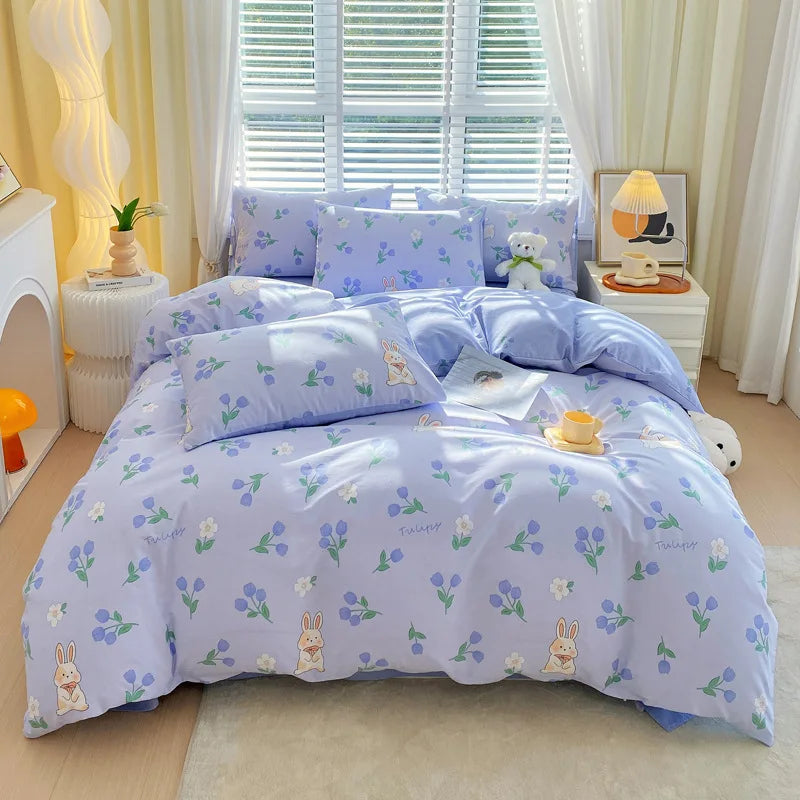 غطاء لحاف فردي قطني من DecorBites™ - غطاء لحاف لطيف على البشرة لسرير كينج فردي