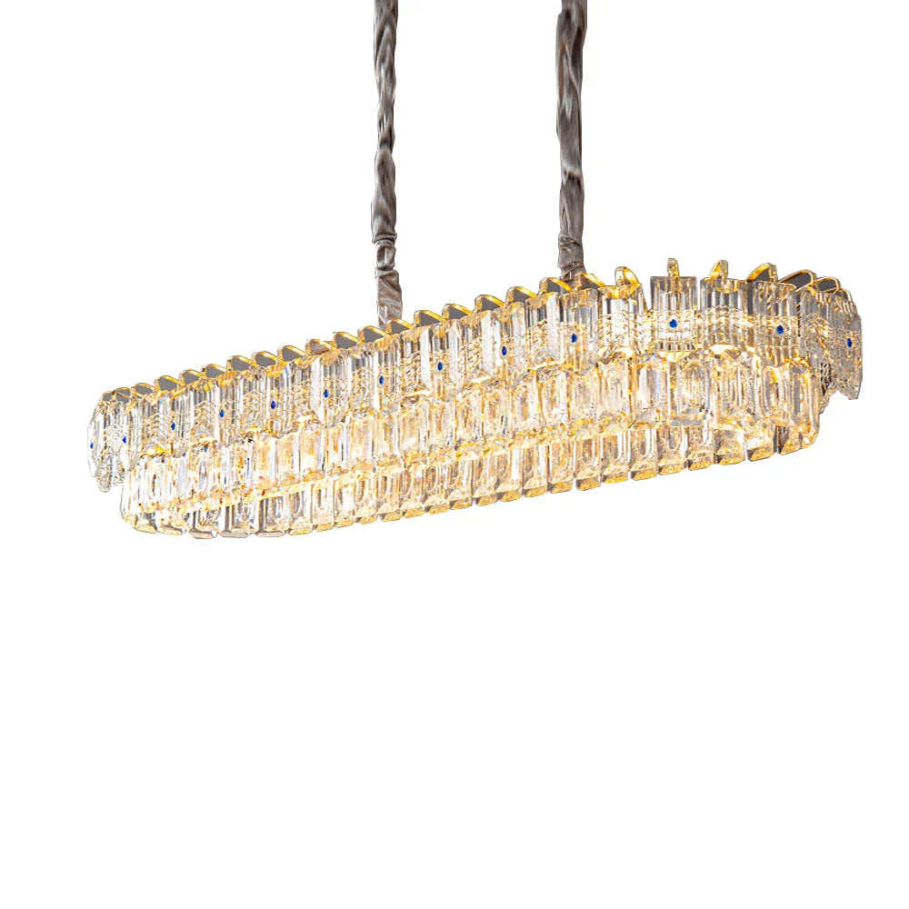 DecorBites™ Crystal Ceiling Chandelier, Nordic Luxury Double Lampara for Dining Table