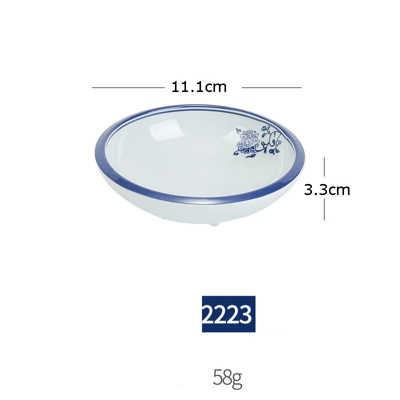 DecorBites™ Blue and White Imitation Porcelain Dinner Set