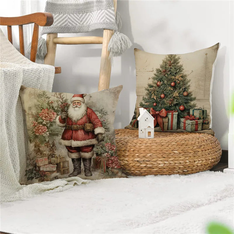 DecorBites™ Christmas Snowman Deer Pillowcase Xmas Home Decoration Sofa Cushion Cover