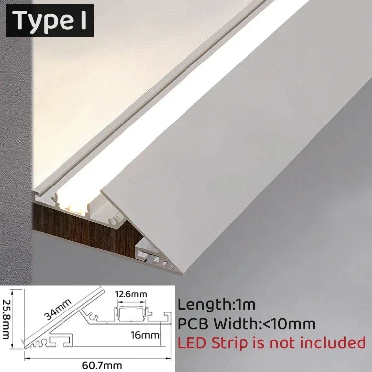 DecorBites™ 1m Trimless LED Aluminum Profile for Hidden Backlighting Linear Strip Light