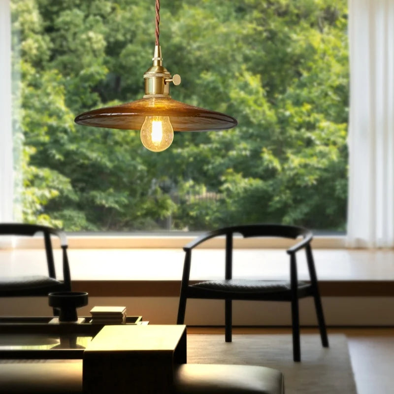 Lámpara colgante de vidrio ámbar LED Decorbites™ - Estilo vintage americano para la decoración del hogar