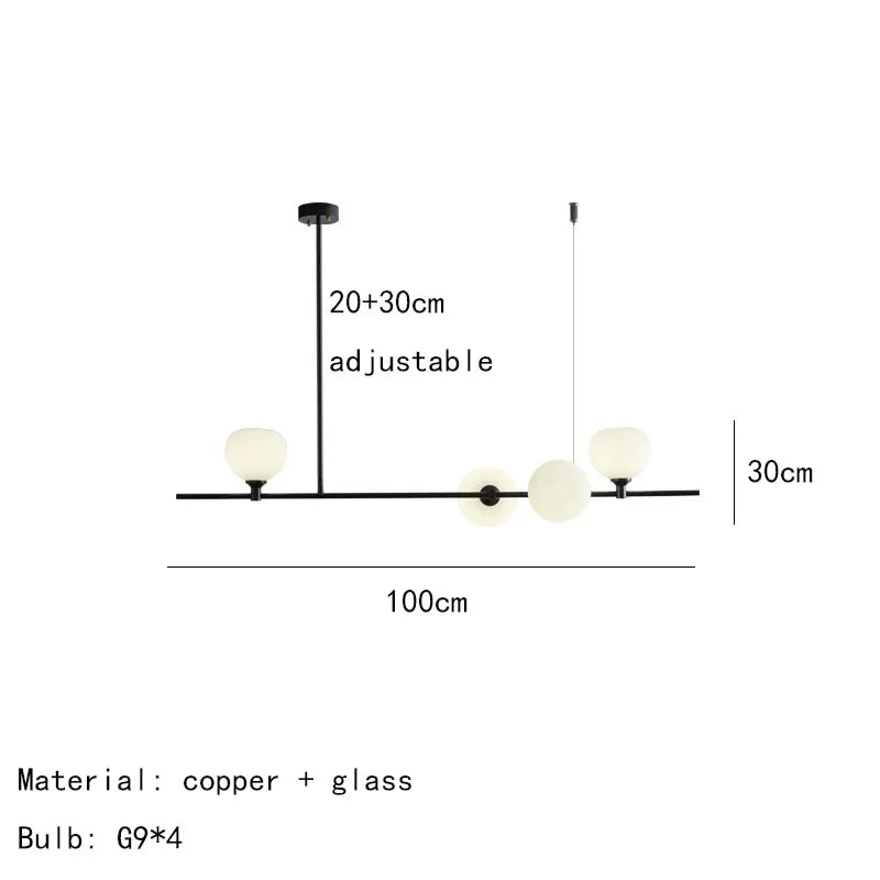 DecorBites™ Brass and White Glass Pendant Lamp with Adjustable Height