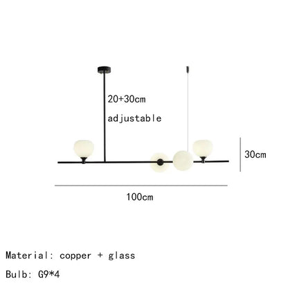 DecorBites™ Brass and White Glass Pendant Lamp with Adjustable Height