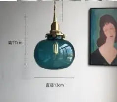 ديكوربايتس™ مصابيح معلقة زجاجية زرقاء لغرفة النوم وغرفة الطعام وغرفة المعيشة