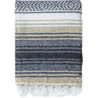 DecorBites™ Handwoven Mexican Blanket - Multicolor Geometry Beach Shawl