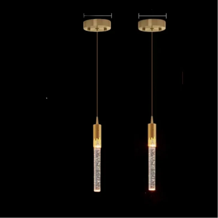 Lámpara colgante LED de cristal DecorBites™: Lámpara de barra colgante moderna para dormitorio, sala de estar y decoración del hogar.