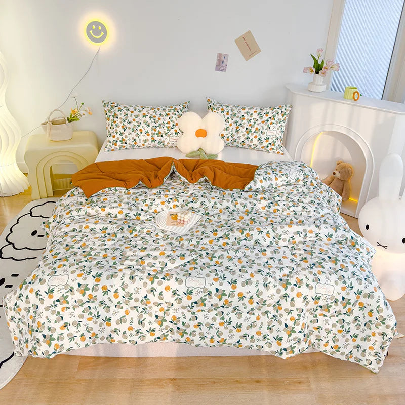 DecorBites™ Double Gauze Rabbit Print Quilt: Soft, Breathable, Washable, Light Comforter