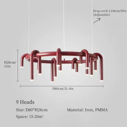 Modern 6-Light Metal Pendant Chandelier