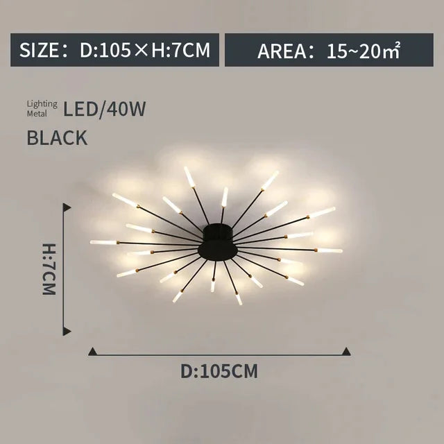 DecorBites™ LED Indoor Ceiling Light: Modern Art Luster for Bedroom Hall Living Kids Room