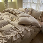 Microfiber Ruffles Bedding Set