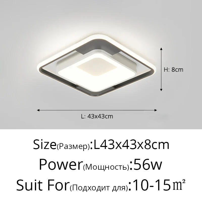 DecorBites™ LED Chandelier: Simple Modern Ceiling Lamps with Remote for Home, Bedroom, and Balcony