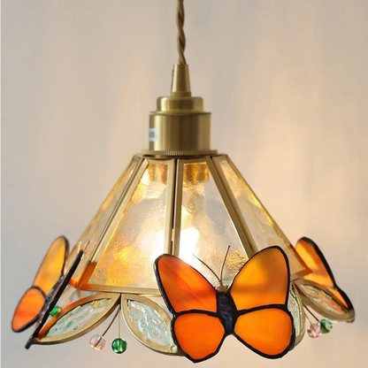 DecorBites™ Butterfly Glass Wall Light Fixture LED Wire Adjustable Lamp