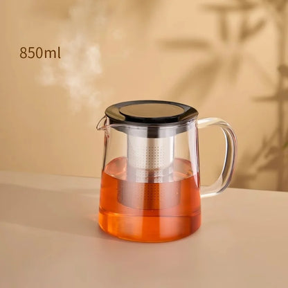 DecorBites™ Glass Flower Teapot - High Borosilicate Glass Tea/Coffee Set