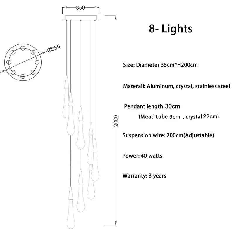 Lámparas colgantes DecorBites™ Crystal Gold para comedor, isla de cocina, candelabro