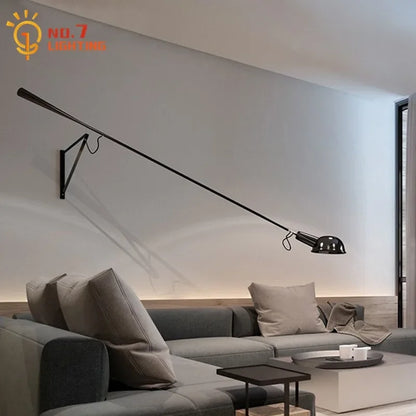 DecorBites™ Adjustable LED Wall Lamp Swing Arm Modern Light Fixture Black/White for Living Room