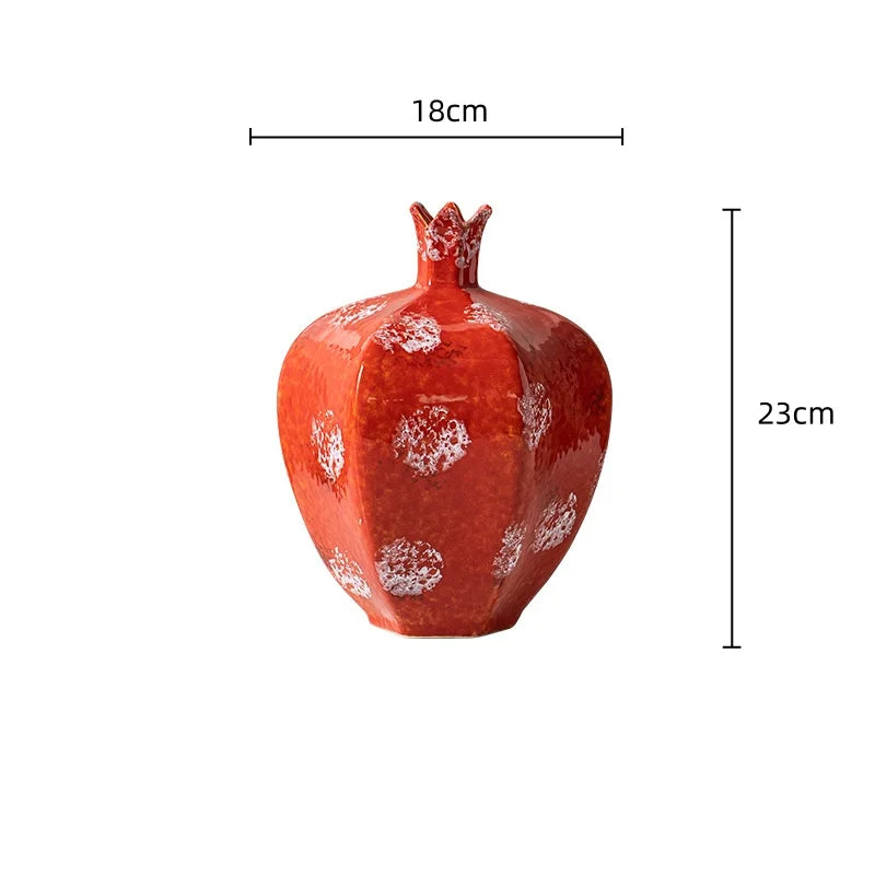 DecorBites™ Handmade Pomegranate Ceramic Vase: Stylish Home Decor & Flower Arrangement Accessory
