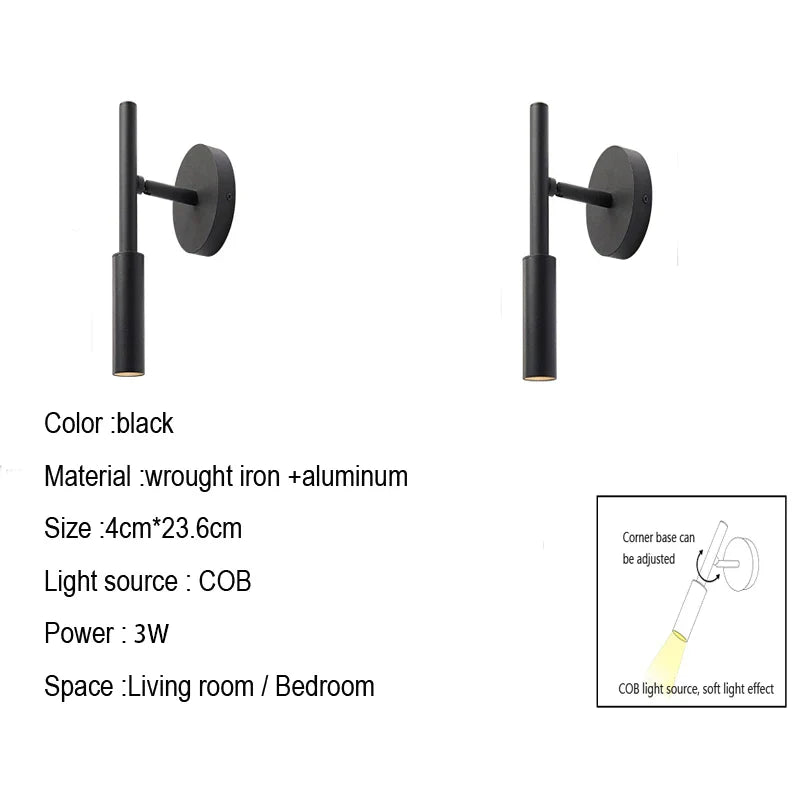 DecorBites™ LED Wall Lamp Night Light for Bedroom Bedside Reading Living Room Decor