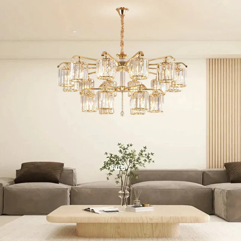 DecorBites™ Crystal Lustre Chandelier: Modern Luxury Indoor Lighting Fixtures