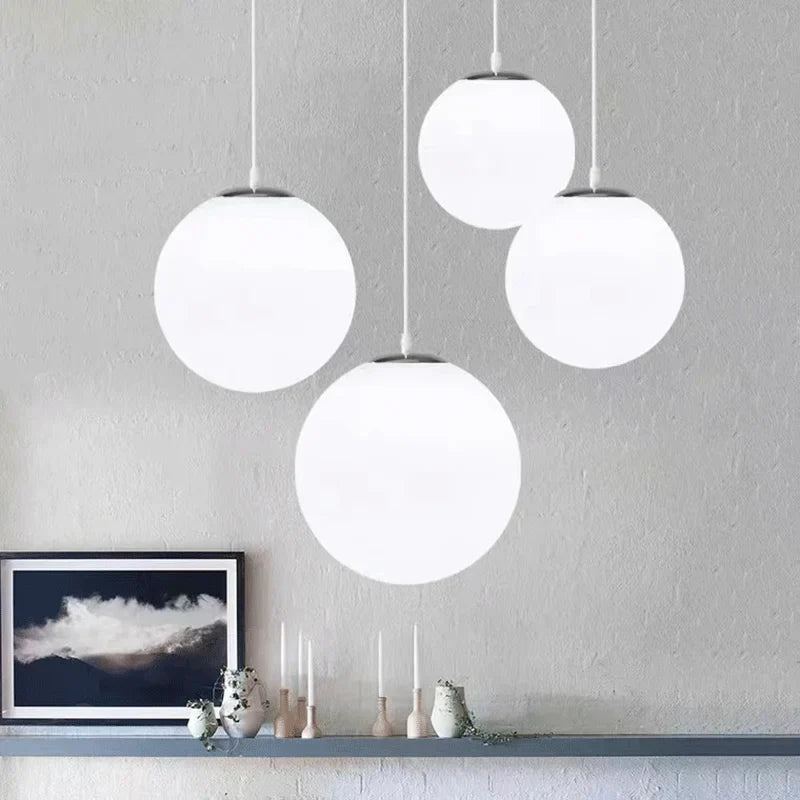 DecorBites™ Glass Ball Pendant Lights: Elegant Globe Hanging Lamps for Home, Restaurant & Bar.