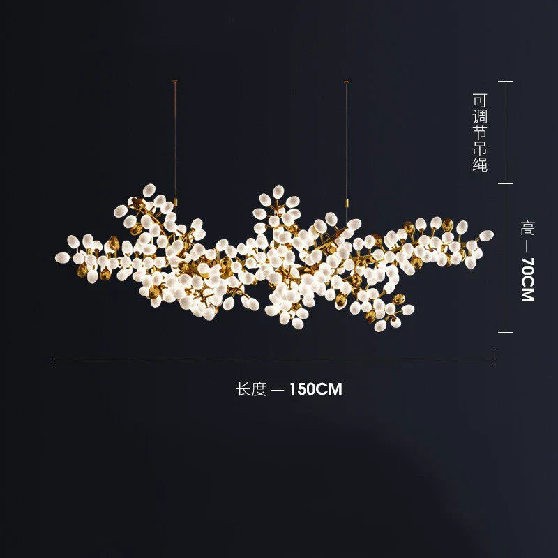 DecorBites™ Gold Grape Luxury Glass Pendant Chandeliers for Living Room and Kitchen