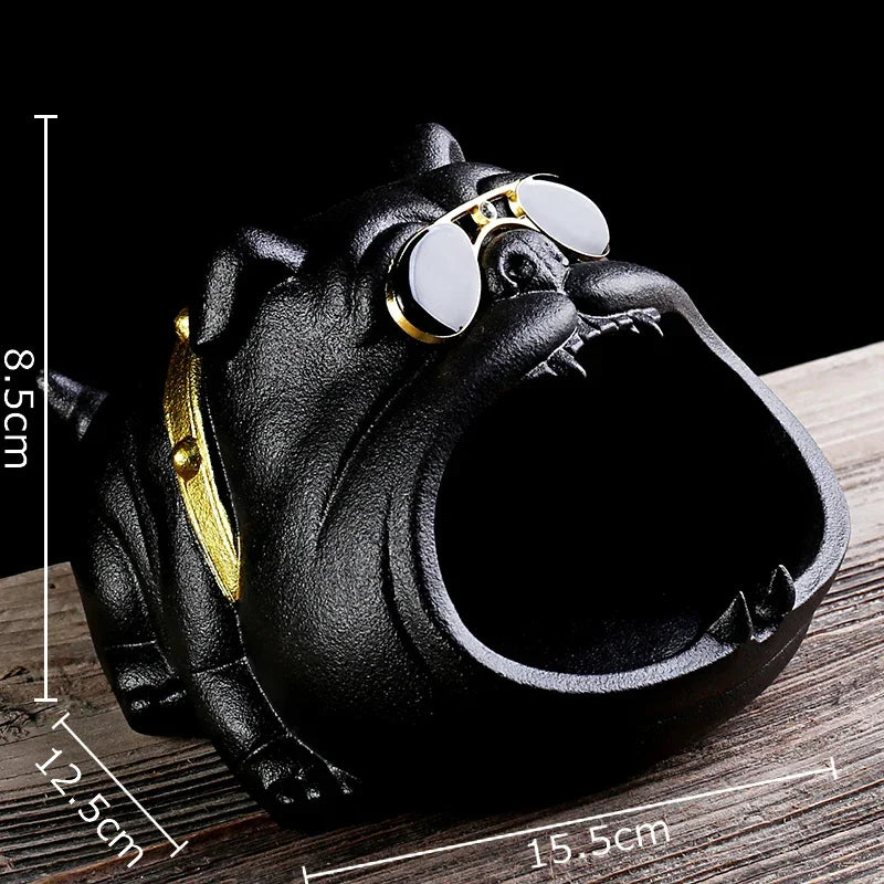 DecorBites™ Bulldog Sunglasses Ceramic Ashtray - Smoking Accessories, Weed Ash Tray, Home Decor Gift