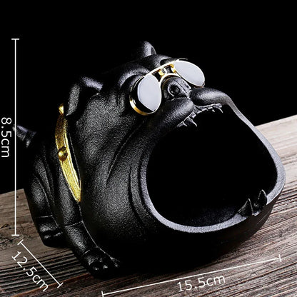 DecorBites™ Bulldog Sunglasses Ceramic Ashtray - Smoking Accessories, Weed Ash Tray, Home Decor Gift