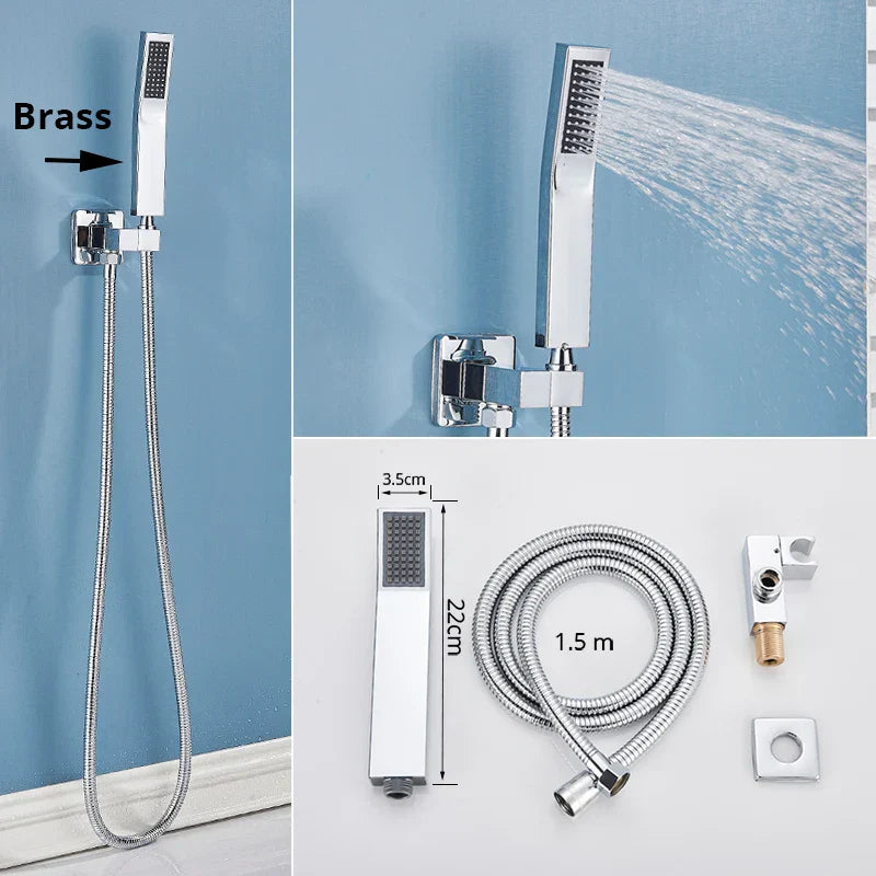 DecorBites™ Handshower Head with Stainless Steel Hose - Wall Mounted Faucet Set