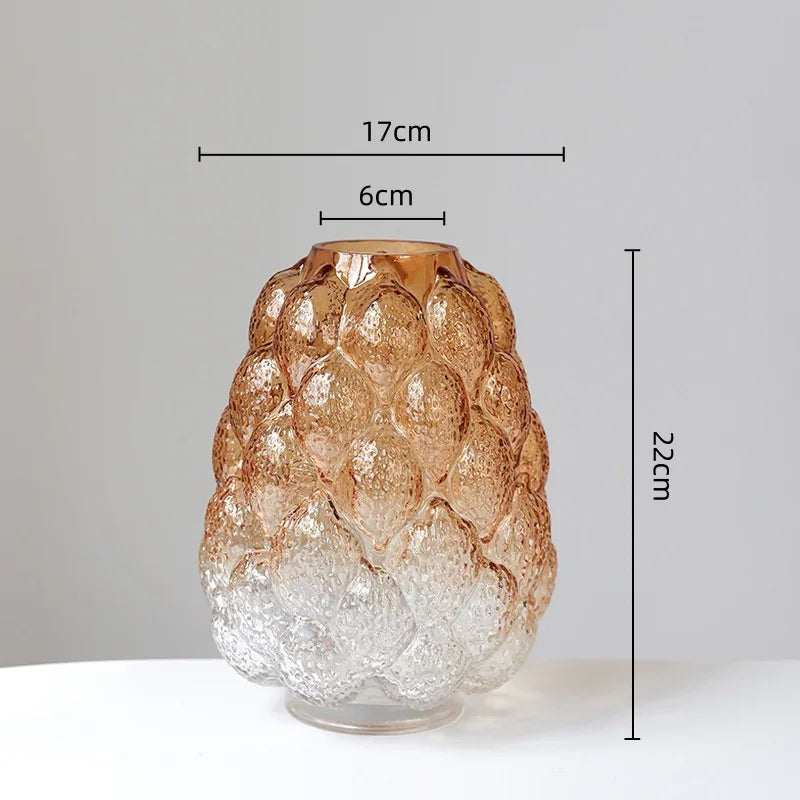 DecorBites™ Gradient Glass Vase for Home Decor & Hydroponic Flowers