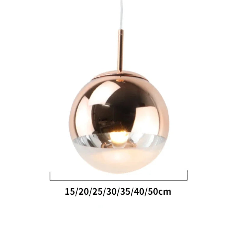 DecorBites™ Glass Ball Pendant Lights - Modern Electroplated Hanging Lamp Fixture