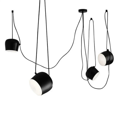 Lámpara colgante LED DecorBites™ Black Drum para cocina y restaurante - Lámpara de techo industrial tipo araña