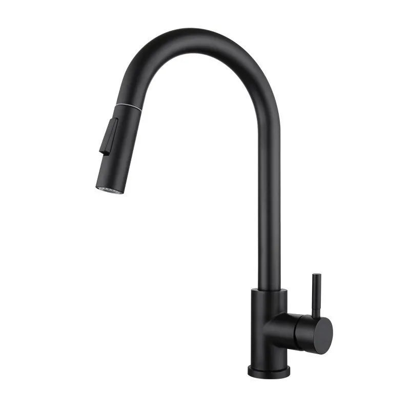 DecorBites™ Brushed Gold Pull Out Kitchen Faucet Luxury Black Sink Tap Kitchen Mixer