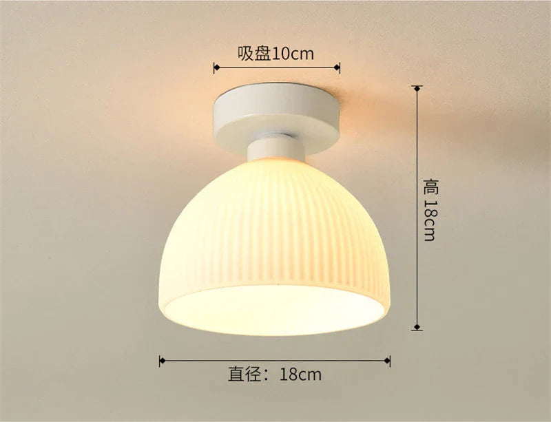 DecorBites™ Ceramic Glass Chandelier: Modern LED Ceiling Light for Living Room Aisle