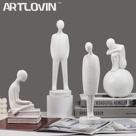 DecorBites™ Abstract People Resin Statue Set for Modern Home Decor