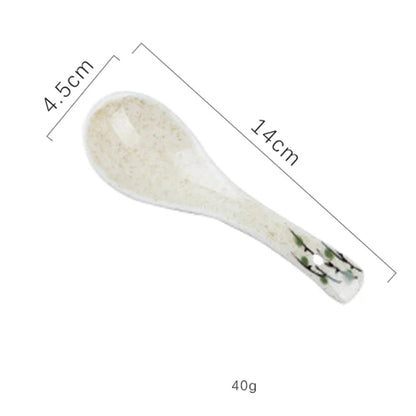 مجموعة أوعية رامين سيراميك ريترو من ديكوربايتس™ مقاس 6.5 بوصة مع غطاء وعيدان طعام وملاعق