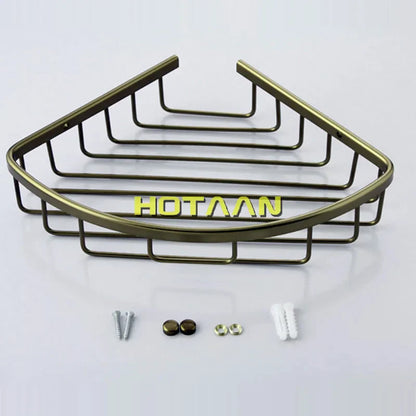 DecorBites™ Aluminum Antique Finish Shower Basket Holder Shelf, Single Layer