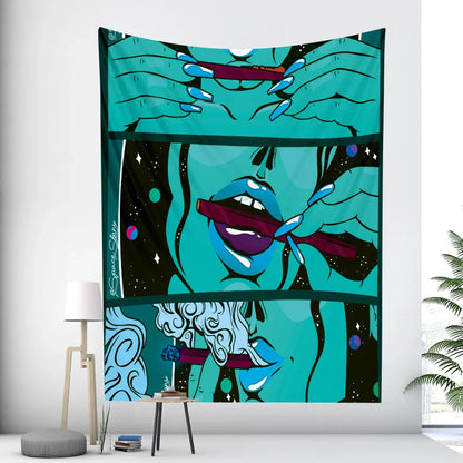 ديكور بايتس™ - نسيج جداري مُزين ببطاقات التاروت، بتصميم امرأة تجريدية، لديكور غرفة بوهو