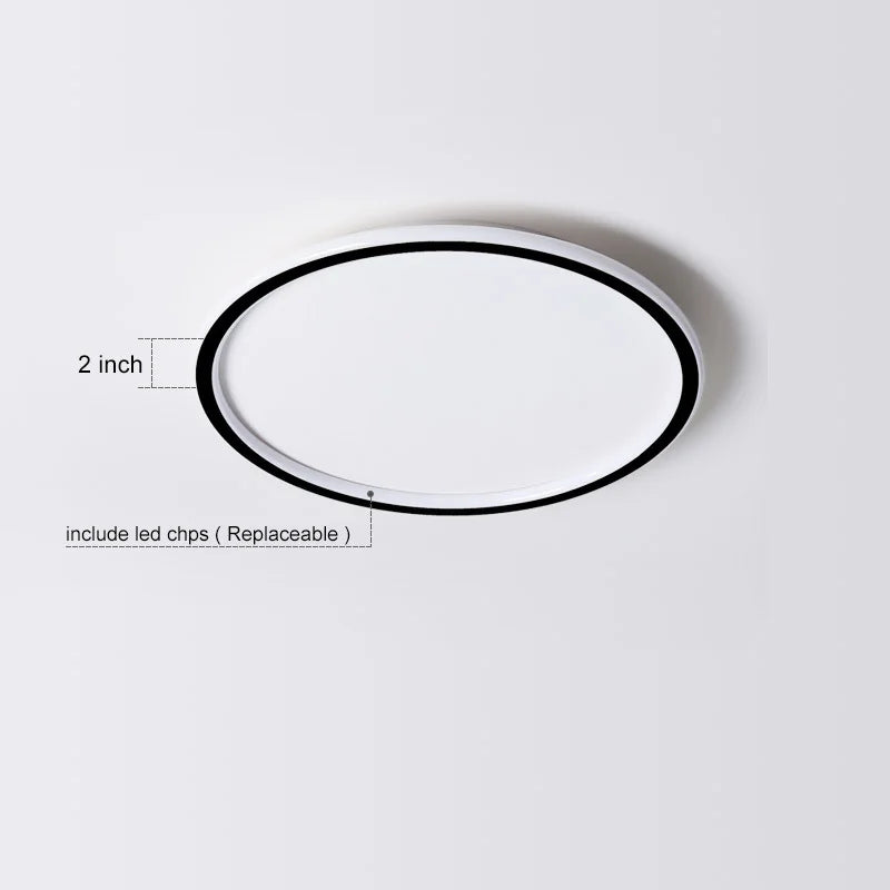 DecorBites™ Black Dimmable LED Ring Ceiling Light for Modern Living Room, Bedroom, Kitchen Décor