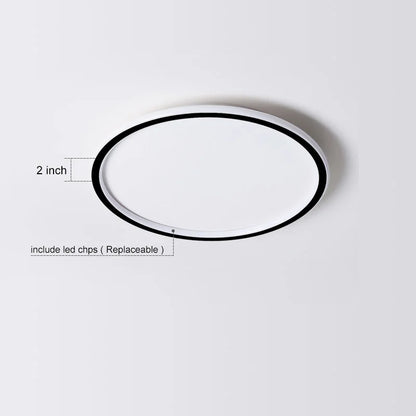 DecorBites™ Black Dimmable LED Ring Ceiling Light for Modern Living Room, Bedroom, Kitchen Décor