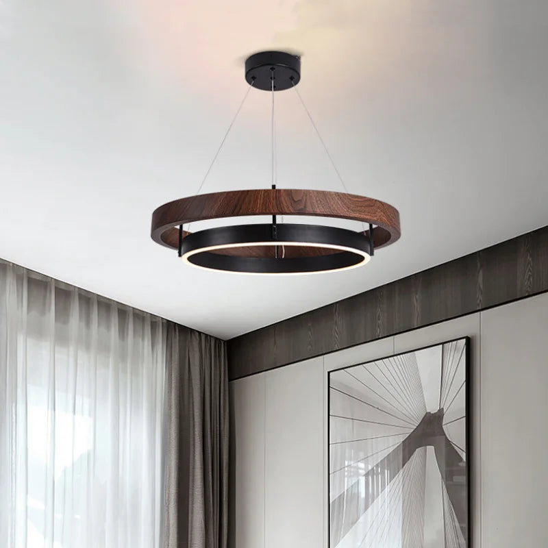 DecorBites™ Double Circular LED Chandelier for Dining, Bedroom, Living Room - Modern Nordic Style