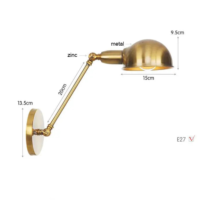 DecorBites™ Gold Plated Adjustable Iron Wall Sconces for Home Decor