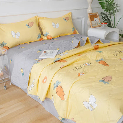 Decobites Summer Quilt Set - Soft & Lightweight Comforter Single Double Blanket